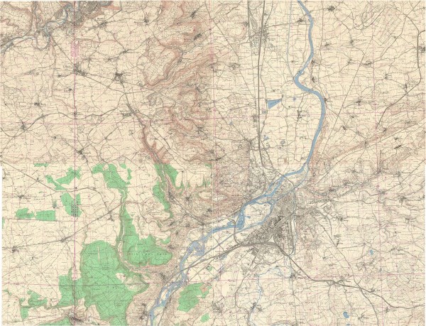 Carte IGN de 1955, 1/25 000 (sources : IGN de St-Mandé)