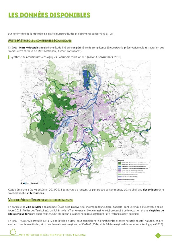 Extrait du Livret TVB, carte de synthèse des continuités écologiques, AGURAM, juillet 2019.<br><br>
