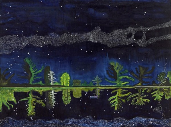 Peter Doig, Milky Way, 1989-90, Huile sur toile 152x204 cm (Collection de l’artiste© Peter Doig. All Rights Reserved, DACS/Artimage 2018. Photo : Jochen Littkemann /ADAGP Paris, 2018)